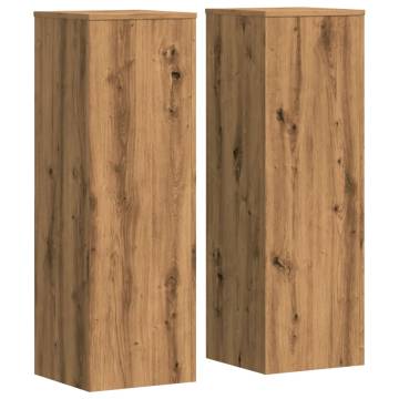 Artisian Oak Plant Stands - Set of 2 - 33x33x100 cm