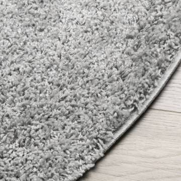 Shaggy Rug PAMPLONA High Pile Modern Grey Ø 240 cm - Hipomarket