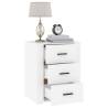 Stylish White Bedside Cabinet - Engineered Wood 50x36x60 cm