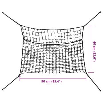 Hay Nets 2 pcs Rectangular Black 90x60 cm - Durable & Convenient