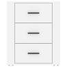 Stylish White Bedside Cabinet - Engineered Wood 50x36x60 cm