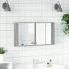 LED Bathroom Mirror Cabinet 90x12x45 cm - Grey Sonoma