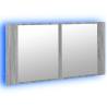 LED Bathroom Mirror Cabinet 90x12x45 cm - Grey Sonoma