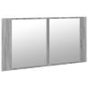 LED Bathroom Mirror Cabinet 90x12x45 cm - Grey Sonoma