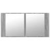 LED Bathroom Mirror Cabinet 90x12x45 cm - Grey Sonoma