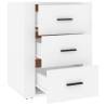 Stylish White Bedside Cabinet - Engineered Wood 50x36x60 cm