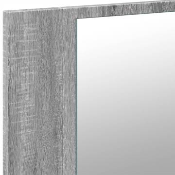 LED Bathroom Mirror Cabinet 90x12x45 cm - Grey Sonoma