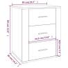 Stylish White Bedside Cabinet - Engineered Wood 50x36x60 cm