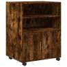 Rolling Cabinet Smoked Oak - Durable & Stylish Storage Solution