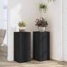 2 Pcs Black Plant Stands - 30x30x70 cm Engineered Wood