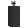 2 Pcs Black Plant Stands - 30x30x70 cm Engineered Wood