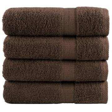 Premium Hand Towels SOLUND 4pcs Brown 50x100cm 600gsm