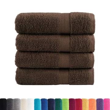 Premium Hand Towels SOLUND 4pcs Brown 50x100cm 600gsm