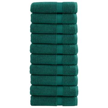 Premium Hand Towels SOLUND | 10 pcs Green 50x100 cm 600 gsm