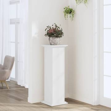 Plant Stand White 33x33x100 cm | Durable Engineered Wood