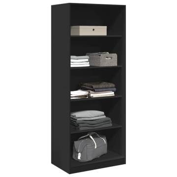 Stylish Black Wardrobe | Engineered Wood | Compact Design