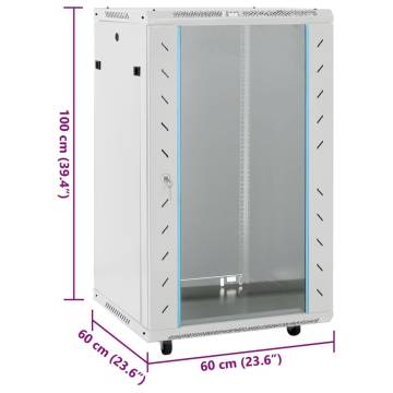 18U Network Cabinet 19 IP20 Grey - 60x60x100 cm | HipoMarket