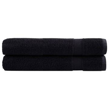 Premium SOLUND Black Towels 2 pcs 100x200 cm - 600 gsm