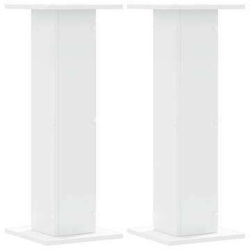 White Speaker Stands (2 pcs) - 30x30x80 cm | Hipomarket