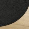 Shaggy Rug PAMPLONA High Pile Modern Black Ø 80 cm