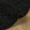 Shaggy Rug PAMPLONA High Pile Modern Black Ø 80 cm