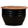 Coffee Table Solid Reclaimed Wood Black Barrel Shape Colour black Size 60 x 40 cm Quantity in Package 1 