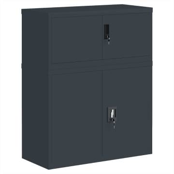 File Cabinet Anthracite 90x40x110 cm Steel - Organize Your Office