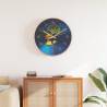  Wall Clock Gold and Blue Ø29.5 cm Polystyrene and Glass Colour blue 