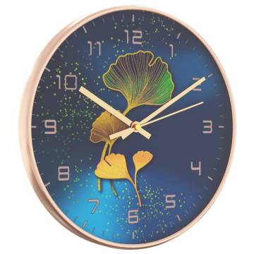 Elegant Gold and Blue Wall Clock Ø29.5 cm for Home Decor