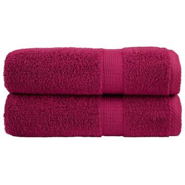 Premium Bath Towels SOLUND 2pcs Bordeaux | 100x150cm 600gsm