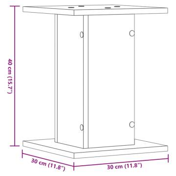 Brown Oak Plant Stands - 2 pcs, 30x30x40 cm | HipoMarket