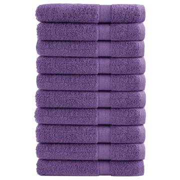 Premium SOLUND Towels - 10 pcs Purple 100x200 cm 600 gsm