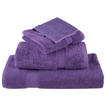 Premium SOLUND Towels - 10 pcs Purple 100x200 cm 600 gsm