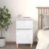 Elegant High Gloss White Bedside Cabinet - 40x35x70 cm