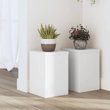 Stylish White Plant Stands - 2 pcs - Engineered Wood