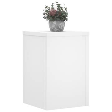 Stylish White Plant Stands - 2 pcs - Engineered Wood