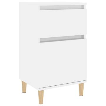 Elegant High Gloss White Bedside Cabinet - 40x35x70 cm