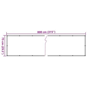 Balcony Privacy Screen Cream 800x75 cm PVC - HipoMarket