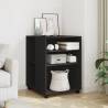  Side Table with Wheels Black 55x60x78 cm Engineered Wood Colour black Quantity in Package 1 