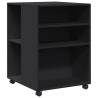 Stylish Black Side Table with Wheels - Durable & Practical