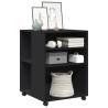 Stylish Black Side Table with Wheels - Durable & Practical