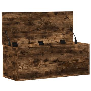 Smoked Oak Storage Box 90x35x35 cm | Durable & Versatile