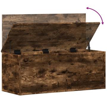 Smoked Oak Storage Box 90x35x35 cm | Durable & Versatile