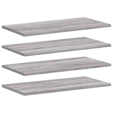 4 pcs Grey Sonoma Wall Shelves - Durable & Stylish Storage