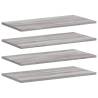 4 pcs Grey Sonoma Wall Shelves - Durable & Stylish Storage