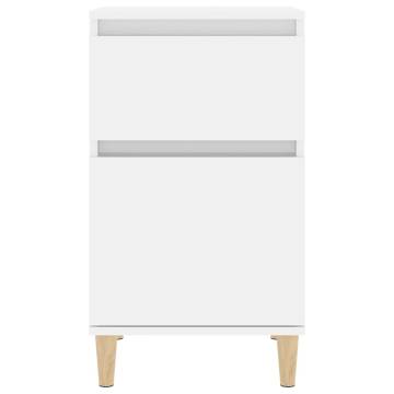 Elegant High Gloss White Bedside Cabinet - 40x35x70 cm