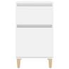 Elegant High Gloss White Bedside Cabinet - 40x35x70 cm