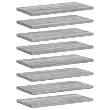 8 pcs Grey Sonoma Wall Shelves - Durable Engineered Wood