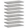 8 pcs Grey Sonoma Wall Shelves - Durable Engineered Wood