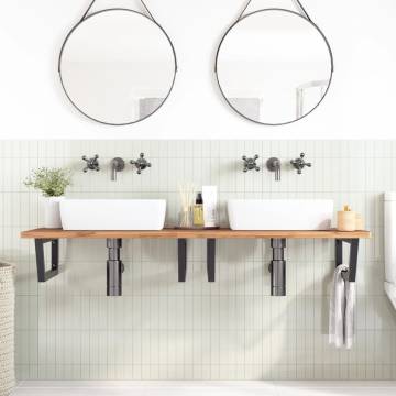 Stylish Black Trapezium Shelf Brackets for Washbasin | 2 pcs